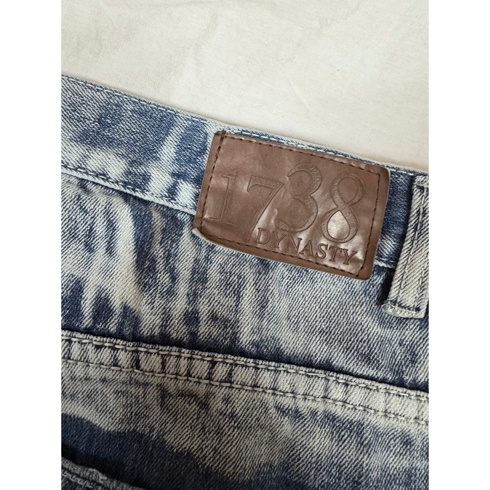 Junk Food Mens Distressed Moto Denim Shorts Acid Wash Blue Ripped Streetwear 44 - Picture 3 of 3